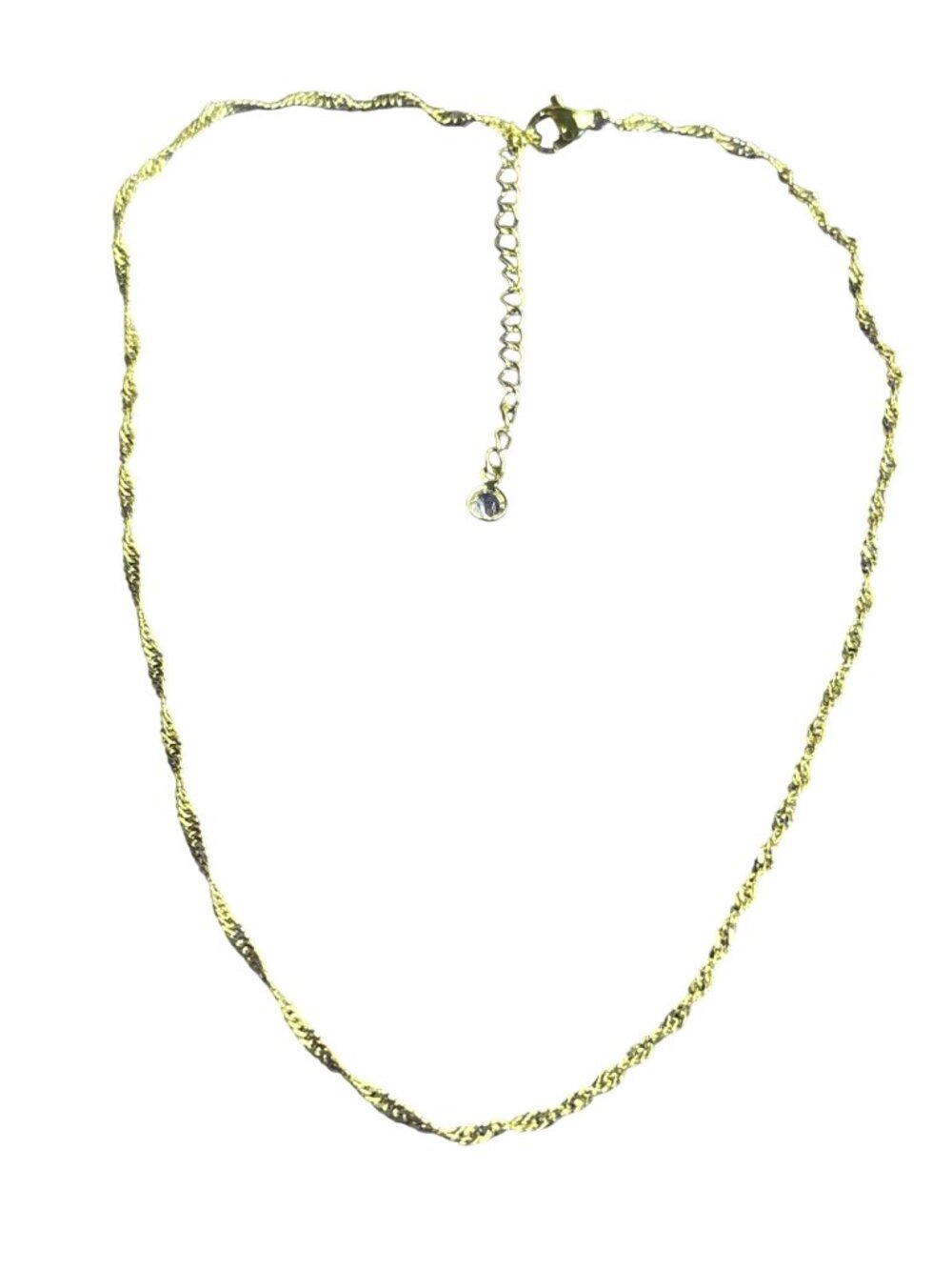 Goldtone Twisted Chain Necklace Lobster Clasp 14 - 16.5 inches